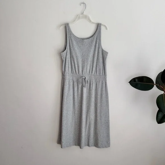 Haven Well Within Womens Cotton Interlock Tie Waist Midi Dress Gray Size Large - Picture 4 of 8